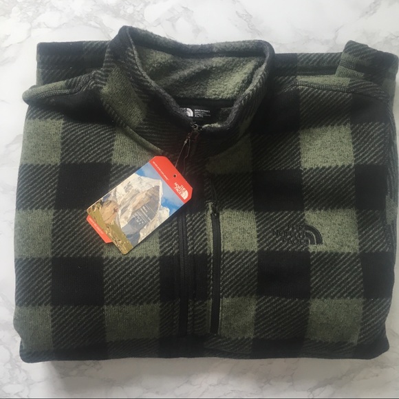 The North Face Other - The North Face Gordon 1/4 Zip - Green Plaid Print